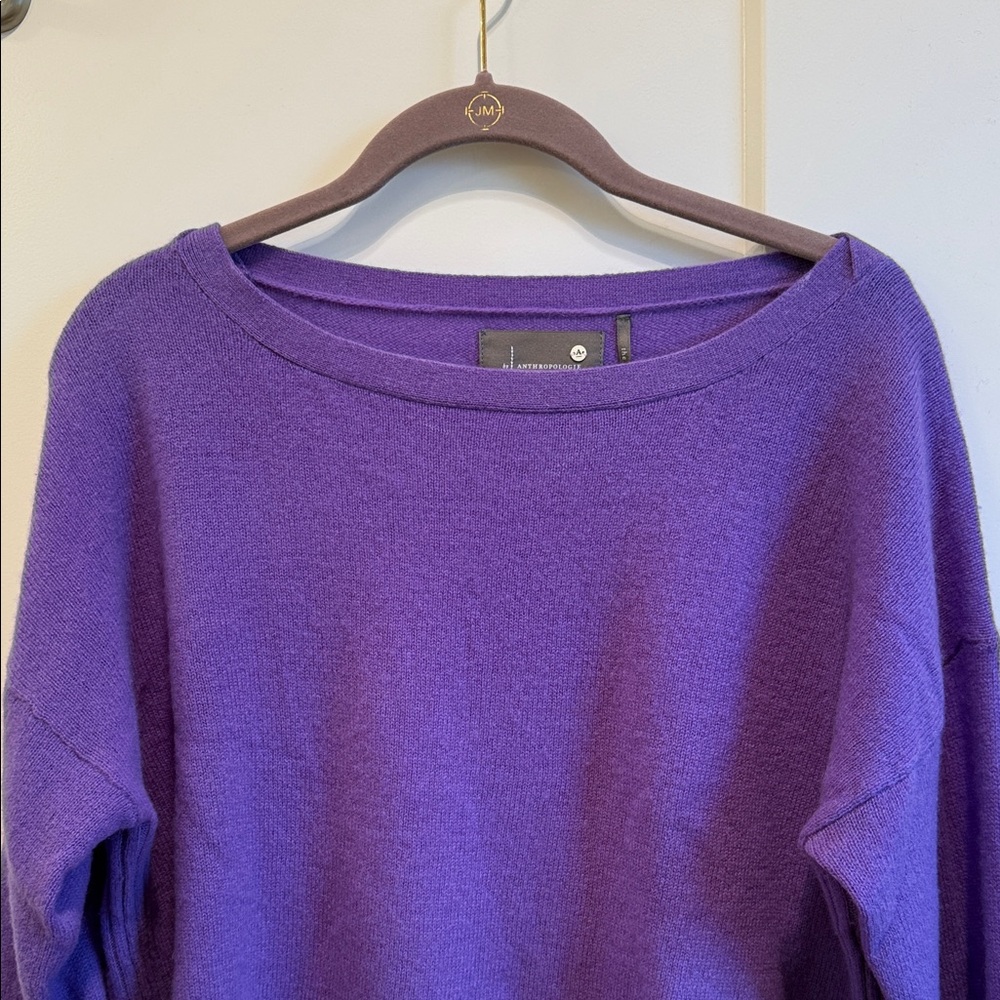 Anthropologie Deep Purple Neck Sweater - Picture 7 of 7